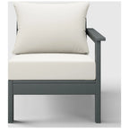 Polytrends Birchwood All Weather HDPE Outdoor Patio Deep Seating Gray Right Arm Facing Chair With Cushions (1-Piece)