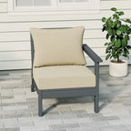 Polytrends Birchwood All Weather HDPE Outdoor Patio Deep Seating Gray Right Arm Facing Chair With Cushions (1-Piece)