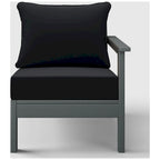 Polytrends Birchwood All Weather HDPE Outdoor Patio Deep Seating Gray Right Arm Facing Chair With Cushions (1-Piece)