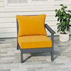 Polytrends Birchwood All Weather HDPE Outdoor Patio Deep Seating Gray Right Arm Facing Chair With Cushions (1-Piece)