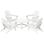 Polytrends Altura Outdoor 5-Piece Adirondack Chair With Square Coffee Table Conversation Set