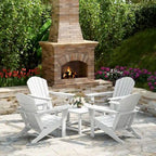 Polytrends Altura Outdoor 5-Piece Adirondack Chair With Square Coffee Table Conversation Set