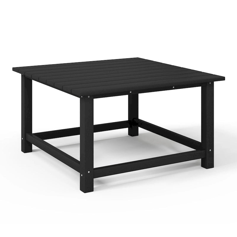 Polytrends Altura Outdoor 5-Piece Adirondack Chair With Square Coffee Table Conversation Set