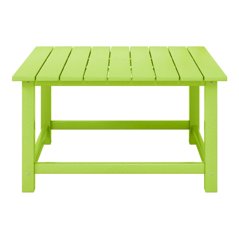 Polytrends Altura Outdoor 5-Piece Adirondack Chair With Square Coffee Table Conversation Set