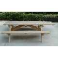 HomeRoots 94 Natural Solid Wood Outdoor Picnic Table