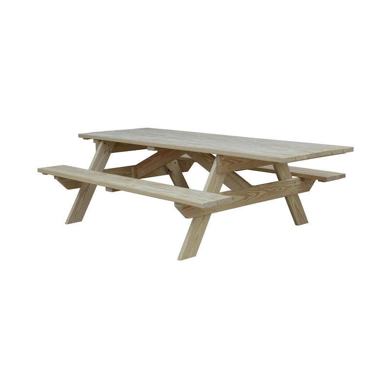 HomeRoots 94 Natural Solid Wood Outdoor Picnic Table