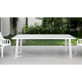 HomeRoots 87 White Aluminum Outdoor Dining Table