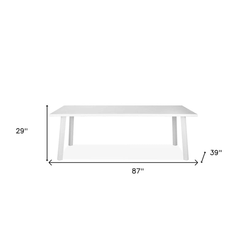 HomeRoots 87 White Aluminum Outdoor Dining Table