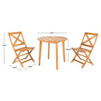 SAFAVIEH Outdoor Living Bruna 3-Piece Bistro Set - 32W x 32D x 30H