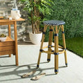 SAFAVIEH Kelsey Indoor-Outdoor Grey/ White 30-inch Counter Stool - 15W x 15D x 30H