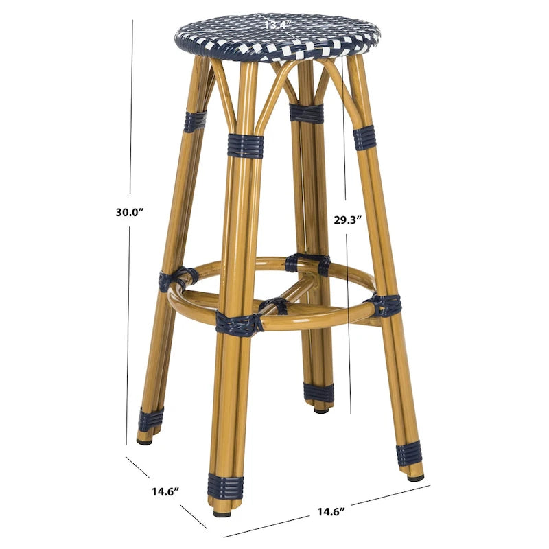 SAFAVIEH Kelsey Indoor-Outdoor Grey/ White 30-inch Counter Stool - 15W x 15D x 30H