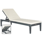 SAFAVIEH Outdoor Living Arcata Ash Grey/ Beige Sunlounger - 24W x 74D x 15H