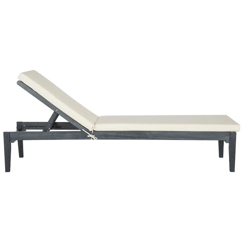 SAFAVIEH Outdoor Living Arcata Ash Grey/ Beige Sunlounger - 24W x 74D x 15H
