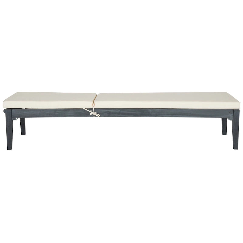 SAFAVIEH Outdoor Living Arcata Ash Grey/ Beige Sunlounger - 24W x 74D x 15H