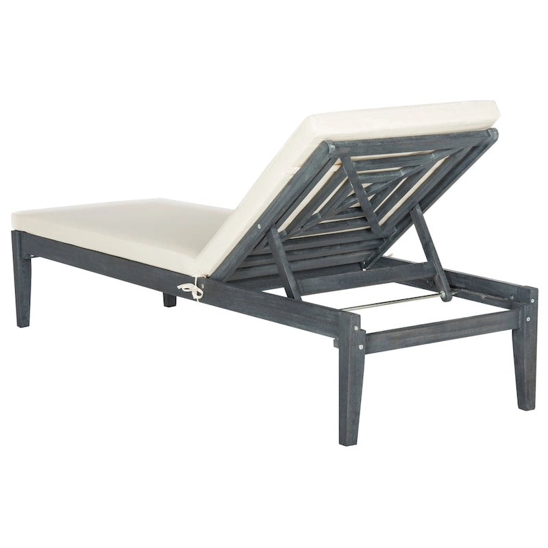 SAFAVIEH Outdoor Living Arcata Ash Grey/ Beige Sunlounger - 24W x 74D x 15H