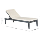 SAFAVIEH Outdoor Living Arcata Ash Grey/ Beige Sunlounger - 24W x 74D x 15H