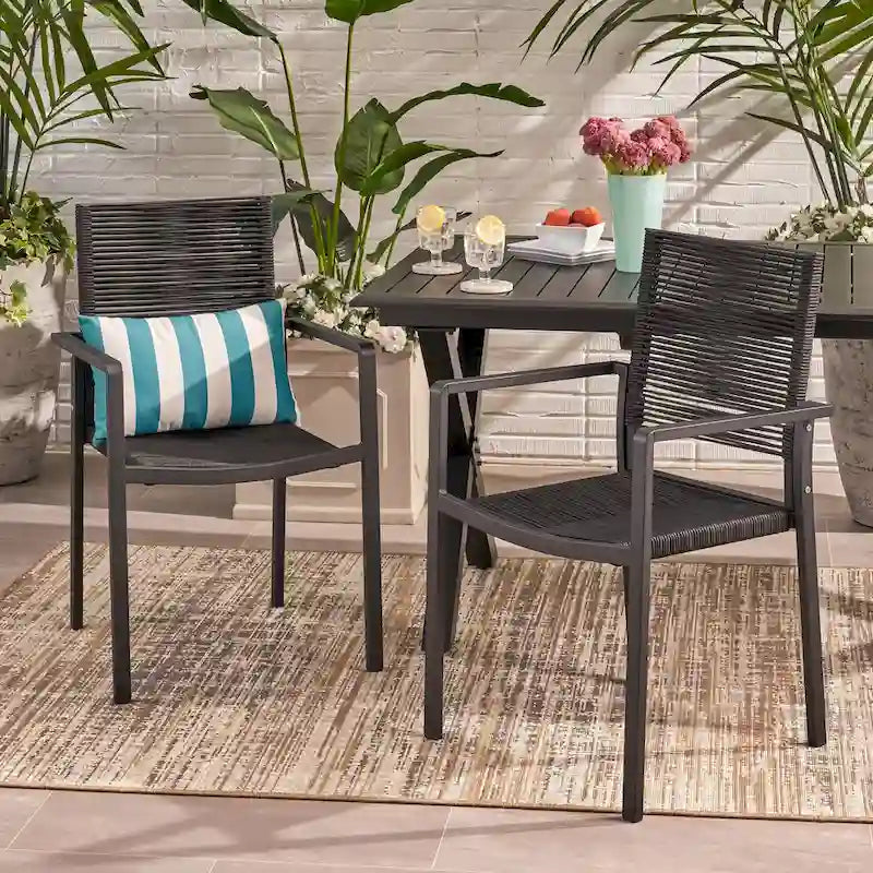 Modern Aluminum Dining Chair (Set of 2)