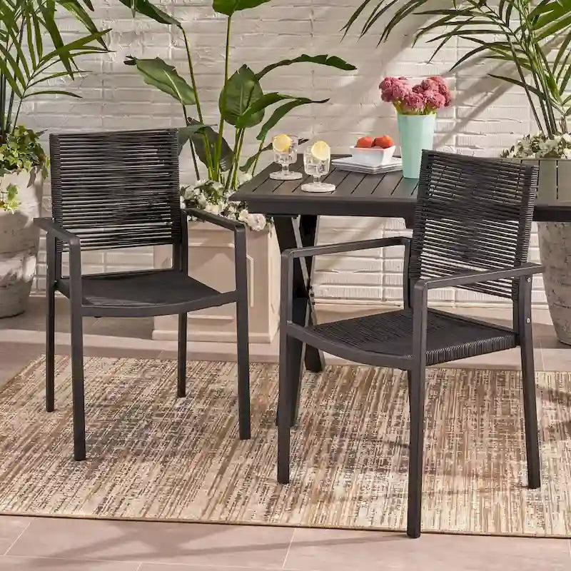 Modern Aluminum Dining Chair (Set of 2)