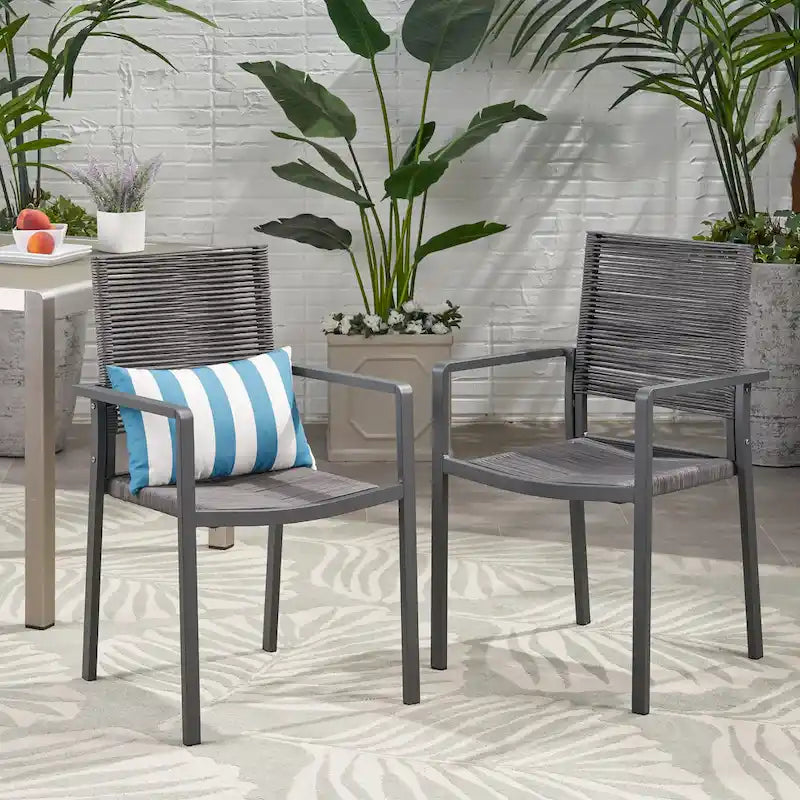 Modern Aluminum Dining Chair (Set of 2)