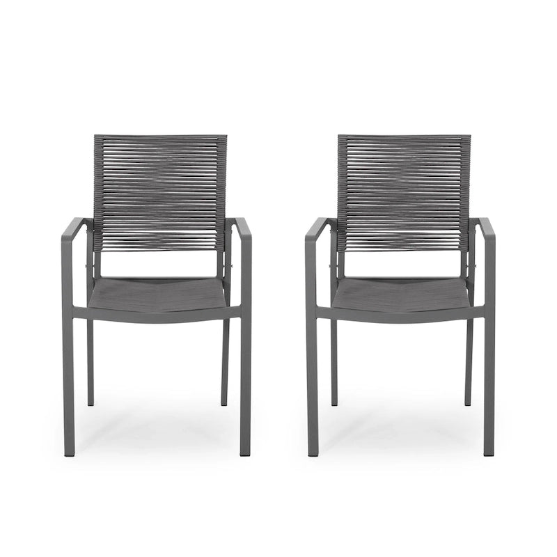 Modern Aluminum Dining Chair (Set of 2)