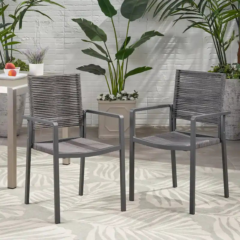 Modern Aluminum Dining Chair (Set of 2)