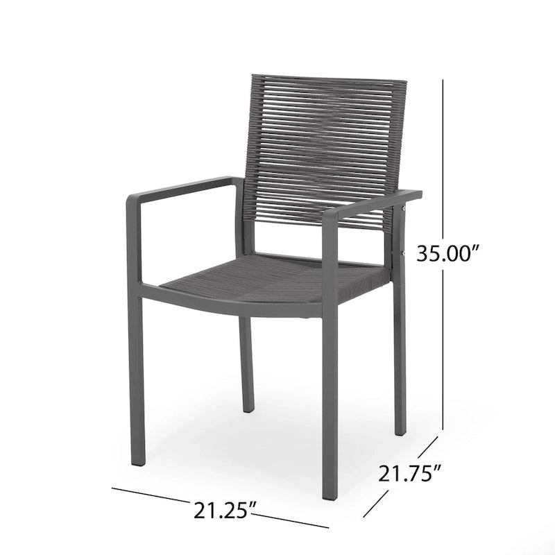 Modern Aluminum Dining Chair (Set of 2)