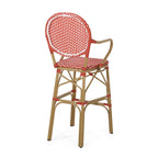 Outdoor Wicker and Aluminum Barstools, Set of 2