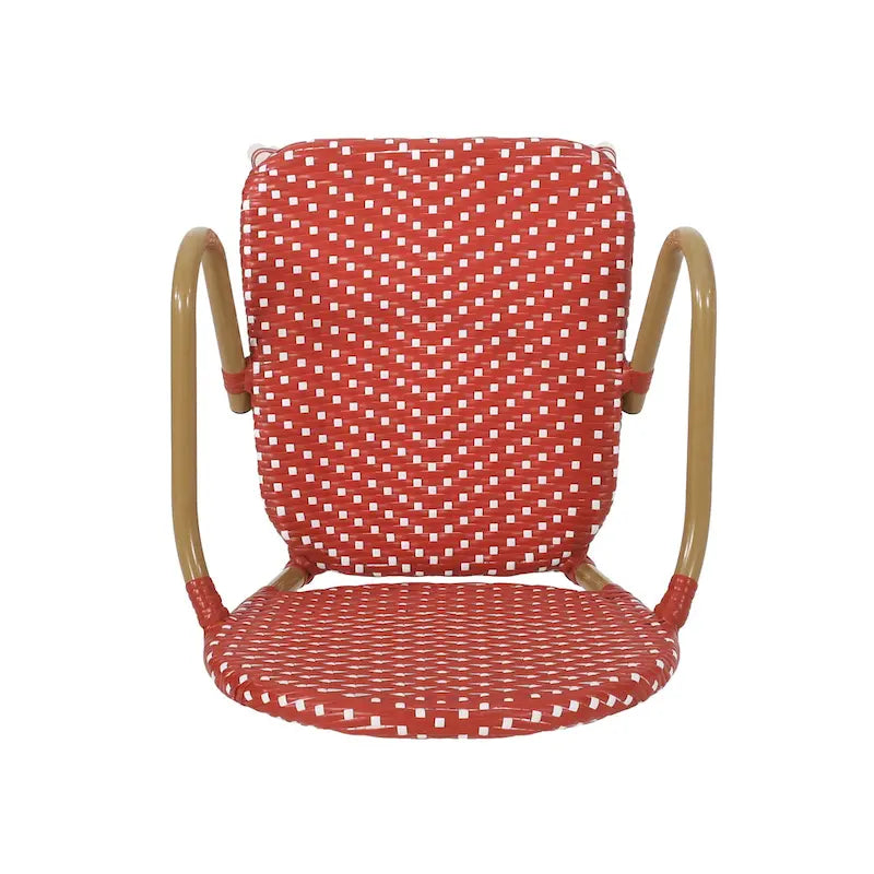 Outdoor Wicker and Aluminum Barstools, Set of 2