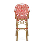 Outdoor Wicker and Aluminum Barstools, Set of 2