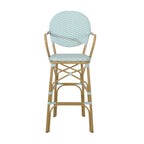 Outdoor Wicker and Aluminum Barstools, Set of 2