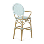 Outdoor Wicker and Aluminum Barstools, Set of 2