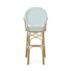 Outdoor Wicker and Aluminum Barstools, Set of 2