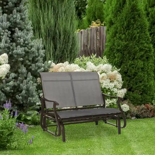 2 Person Outdoor Glider Bench Patio Glider Loveseat Chair - 46.75 * 30.50 * 38.25