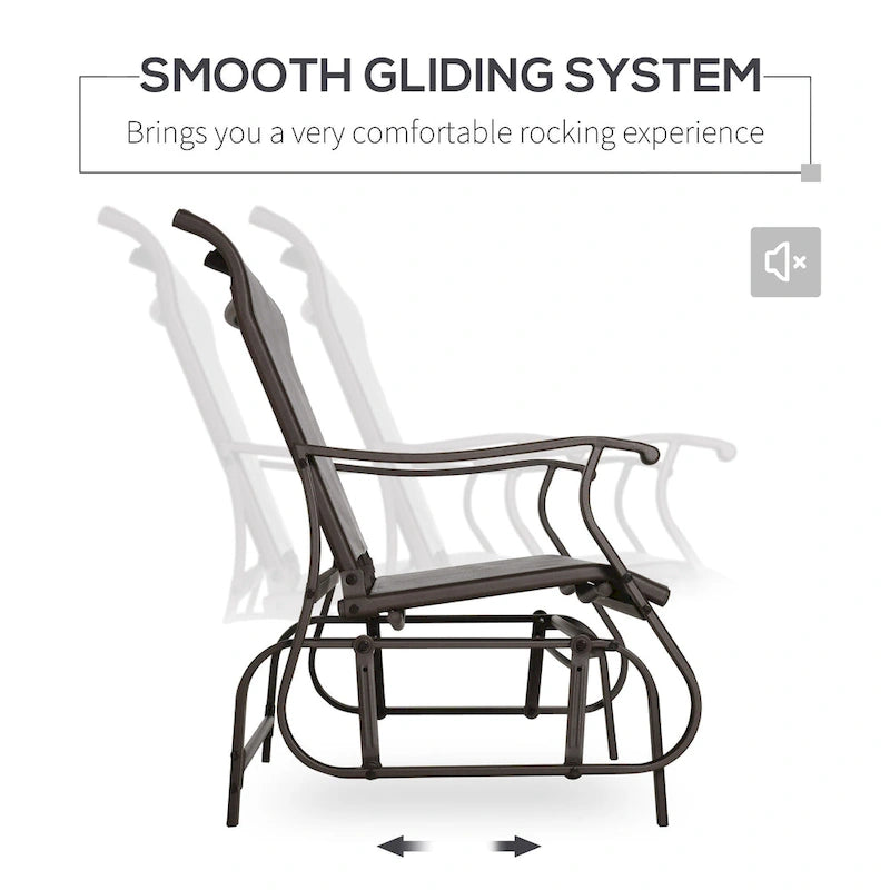 2 Person Outdoor Glider Bench Patio Glider Loveseat Chair - 46.75 * 30.50 * 38.25