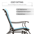 2 Person Outdoor Glider Bench Patio Glider Loveseat Chair - 46.75 * 30.50 * 38.25