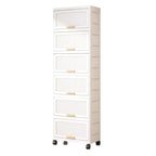 Kitchen Carts, Flip Open Storage Box With Wheels, Movable Storage Cabinet, Kitchen Shelf, Movable Storage Box-White