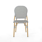 Outdoor PE Rattan and Aluminum Armless Chairs, Set of 2