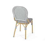 Outdoor PE Rattan and Aluminum Armless Chairs, Set of 2