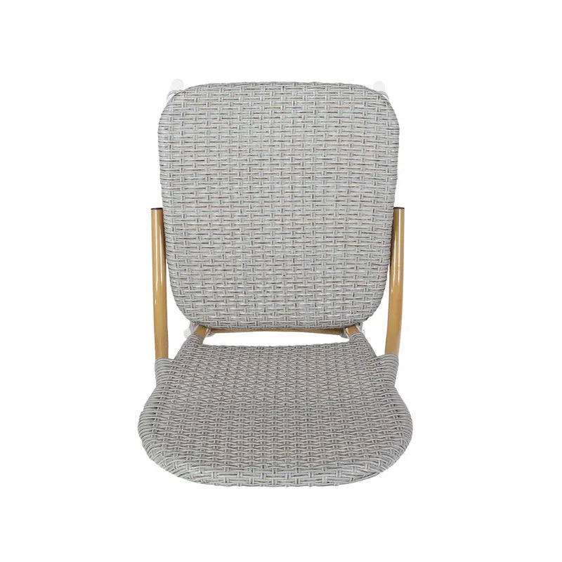 Outdoor PE Rattan and Aluminum Armless Chairs, Set of 2