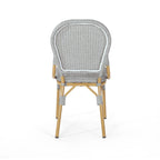 Outdoor PE Rattan and Aluminum Armless Chairs, Set of 2