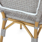 Outdoor PE Rattan and Aluminum Armless Chairs, Set of 2