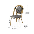 Outdoor PE Ratten and Aluminum French Bistro Chairs, Set of 2