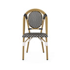 Outdoor PE Ratten and Aluminum French Bistro Chairs, Set of 2