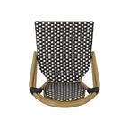 Outdoor PE Ratten and Aluminum French Bistro Chairs, Set of 2