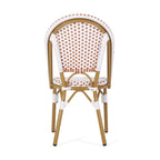 Outdoor PE Ratten and Aluminum French Bistro Chairs, Set of 2