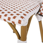 Outdoor PE Ratten and Aluminum French Bistro Chairs, Set of 2