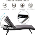 Outdoor Pe Wicker Chaise Lounge - Set Of 2 Patio Reclining Chair