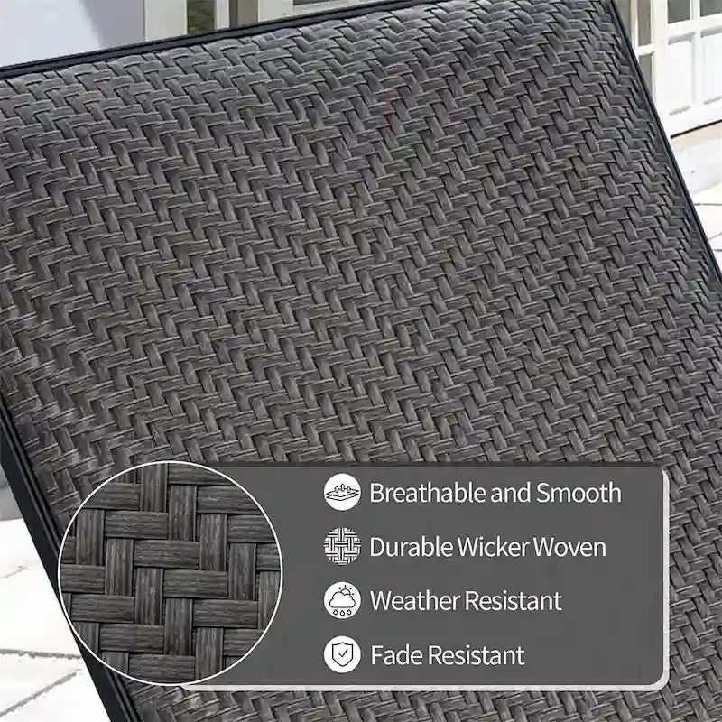 Outdoor Pe Wicker Chaise Lounge - Set Of 2 Patio Reclining Chair