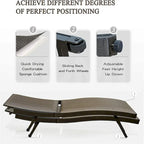 Outdoor Pe Wicker Chaise Lounge - Set Of 2 Patio Reclining Chair