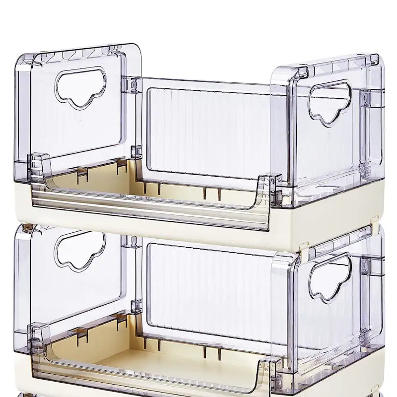 Javlergo 3 Tier Utility Carts, Rolling Metal Storage Cart with Handle and Lockable Wheels, Multifunctional Storage Shelves